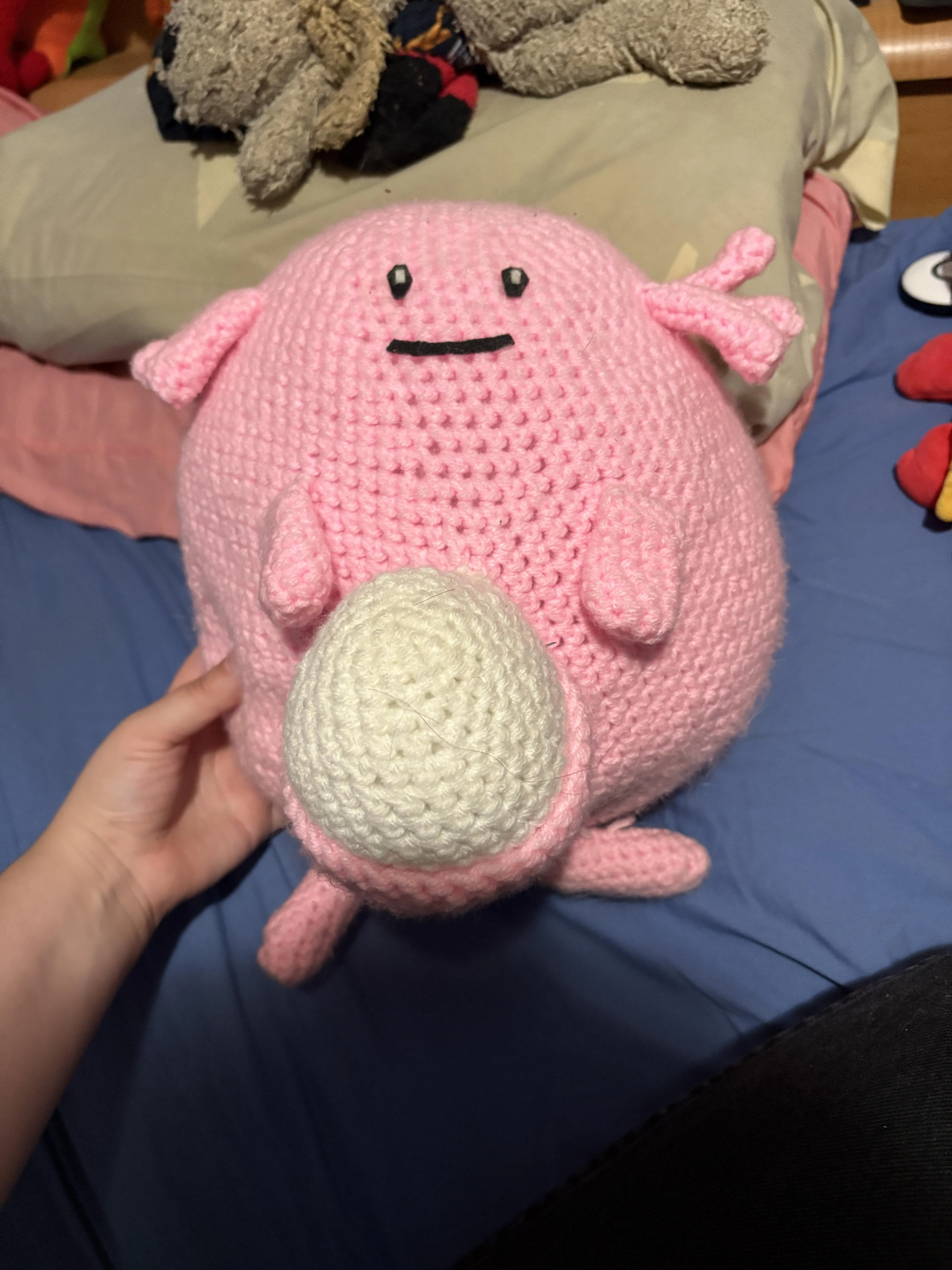 Crochet chansey with egg from the front
